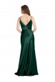 Shop High V-Neck Long Full Length Sheath Formal Stretch Satin Bridesmaid Dress / Prom Dress Ottawa