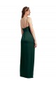 Shop Sleek Straight Neckline Long Wrap Formal Stretch Satin Bridesmaid Dress / Prom Dress with Angled Pleats Ottawa