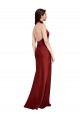 Shop Backless Halter Long Formal Stretch Satin Bridesmaid Dress / Prom Dress Ottawa
