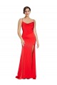 Shop Low Back Cowl Neck Formal Stretch Satin Bridesmaid Dress / Prom Dress with High Side Slit Ottawa