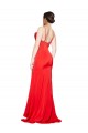Shop Low Back Cowl Neck Formal Stretch Satin Bridesmaid Dress / Prom Dress with High Side Slit Ottawa