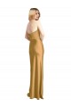 Shop Sleek Strapless Long A-Line Formal Stretch Satin Bridesmaid Dress / Prom Dress Ottawa