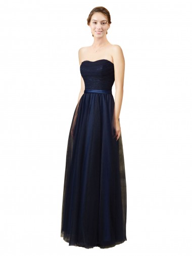 Shop Elegant Lace and Tulle Long Strapless Bridesmaid Dress Ottawa
