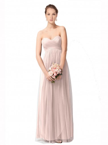Shop Long Sweetheart Tulle Bridesmaid Dress with Shirred Criss Cross Bodice Ottawa