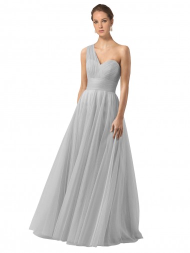 Shop Floor Length Tulle Bridesmaid Dress with Shirred One Shoulder Bodice Ottawa