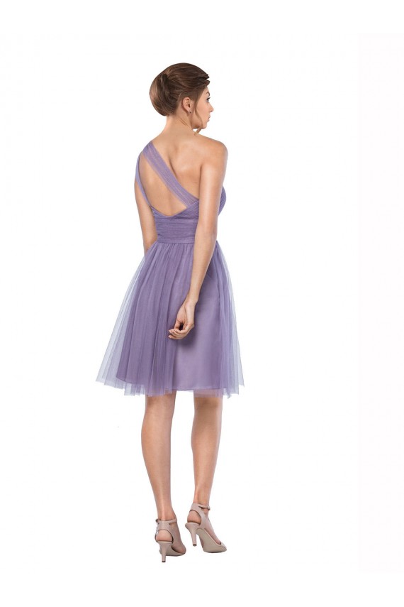 Shop One Shoulder Short Knee Length Tulle Bridesmaid Dress Ottawa