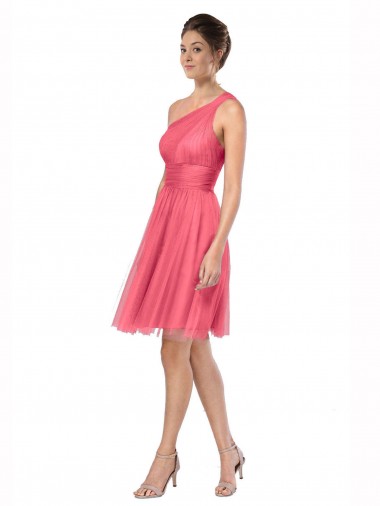 Shop One Shoulder Short Knee Length Tulle Bridesmaid Dress Ottawa
