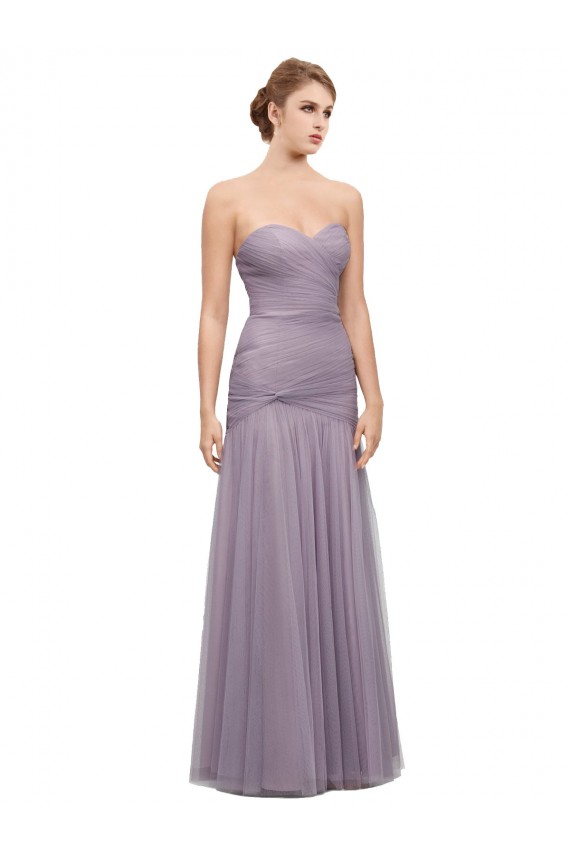Shop Draped Long Mermaid Sweetheart Tulle Bridesmaid Dress Ottawa