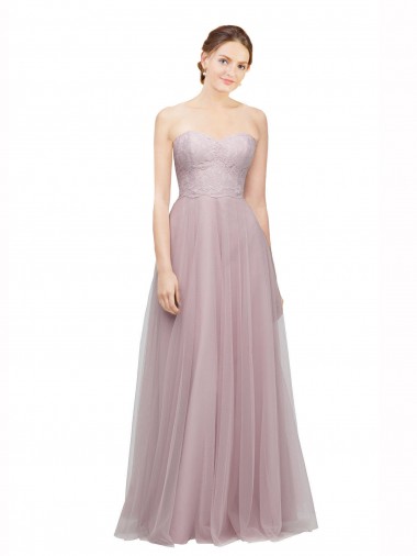 Shop Sweetheart Neckline Long Tulle Bridesmaid Dress with Lace Bodice Ottawa