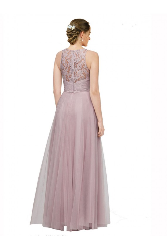 Shop High Neck Long Tulle Bridesmaid Dress with Lace Bodice Ottawa