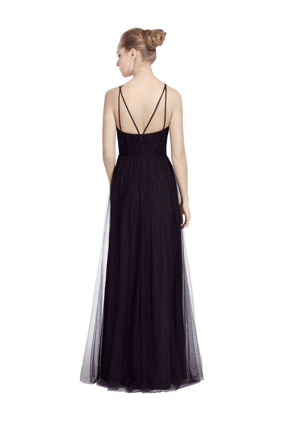 Shop High Neck Long A-Line Tulle Bridesmaid Dress Ottawa
