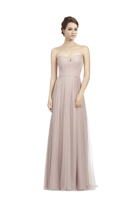 Shop Long Strapless Tulle Bridesmaid Dress with Pleated Bodice Ottawa