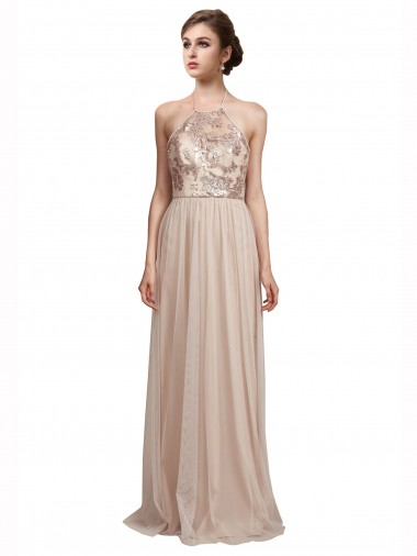 Shop Sweetheart Tulle Bridesmaid Dress with High Neck Illusion Bodice Ottawa
