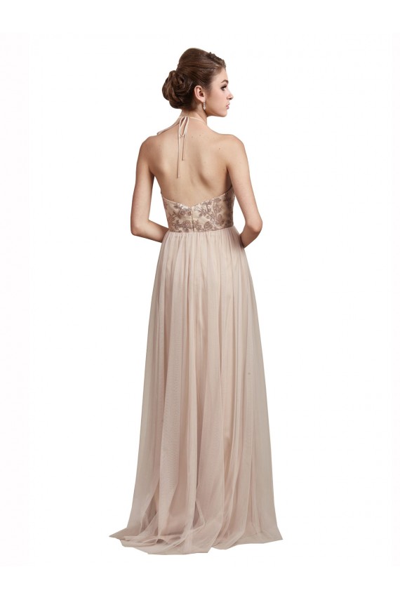 Shop Sweetheart Tulle Bridesmaid Dress with High Neck Illusion Bodice Ottawa