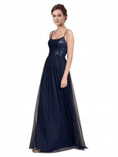 Shop Spaghetti Strap Tulle Bridesmaids Dress with Ballerina Neckline Ottawa