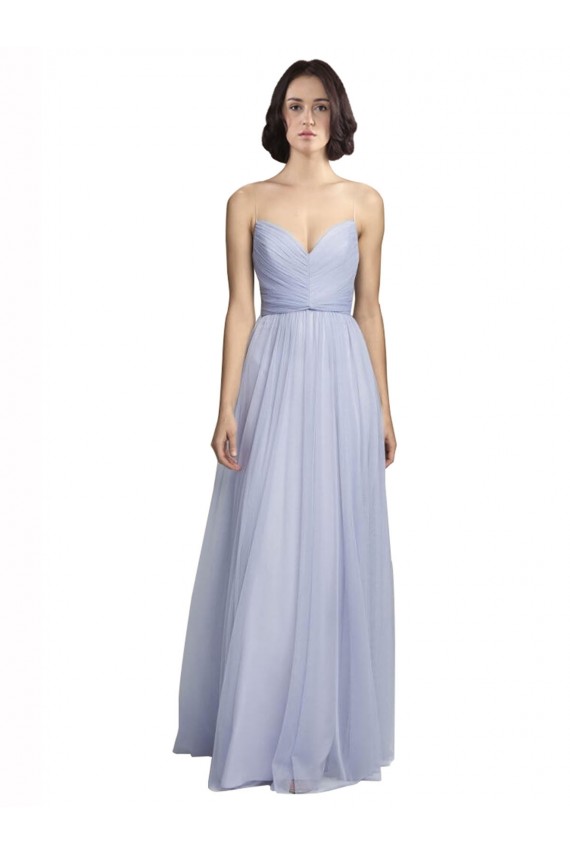 Shop Spaghetti Strap Tulle Bridesmaids Dress with Ruched Bodice Ottawa