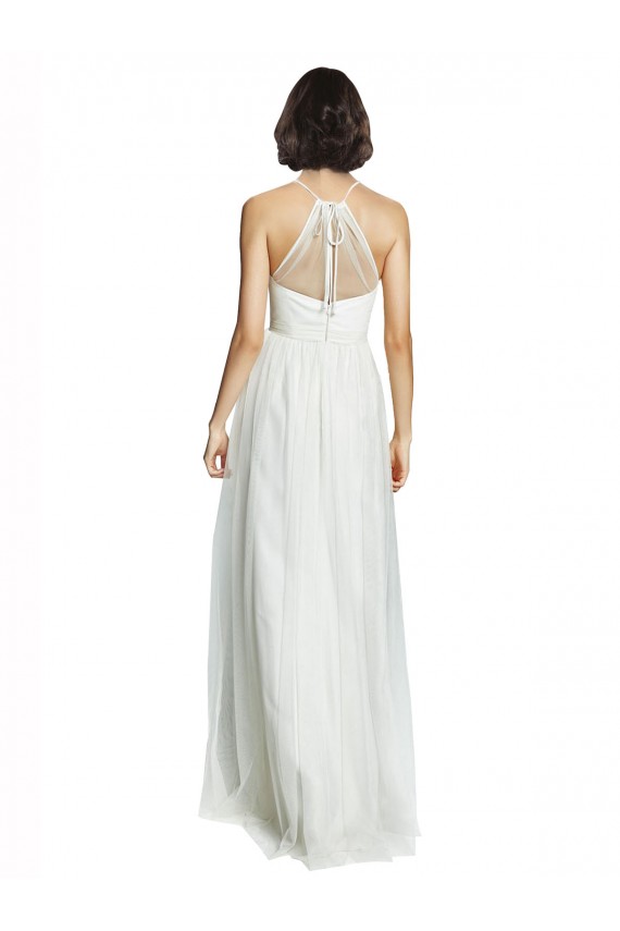 Shop High Neckline Long Tulle Bridesmaid Dress with Illusion Front Ottawa