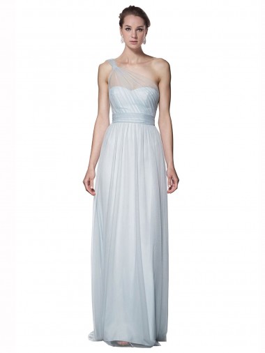 Shop One Shoulder Illusion Tulle Bridesmaid Dress with Knot Detail Ottawa