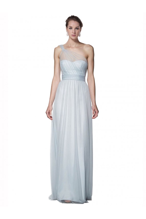 Shop One Shoulder Illusion Tulle Bridesmaid Dress with Knot Detail Ottawa
