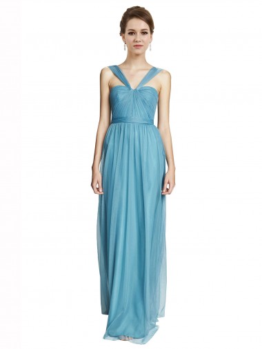 Shop Floor Length Inverted V-Neck Tulle Bridesmaids Dress Ottawa