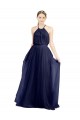 Shop Long A-Line High Neck Halter Tulle Bridesmaid Dress Ottawa