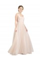 Shop Scooped Neckline Long Tulle Bridesmaid Dress with Open Back Ottawa