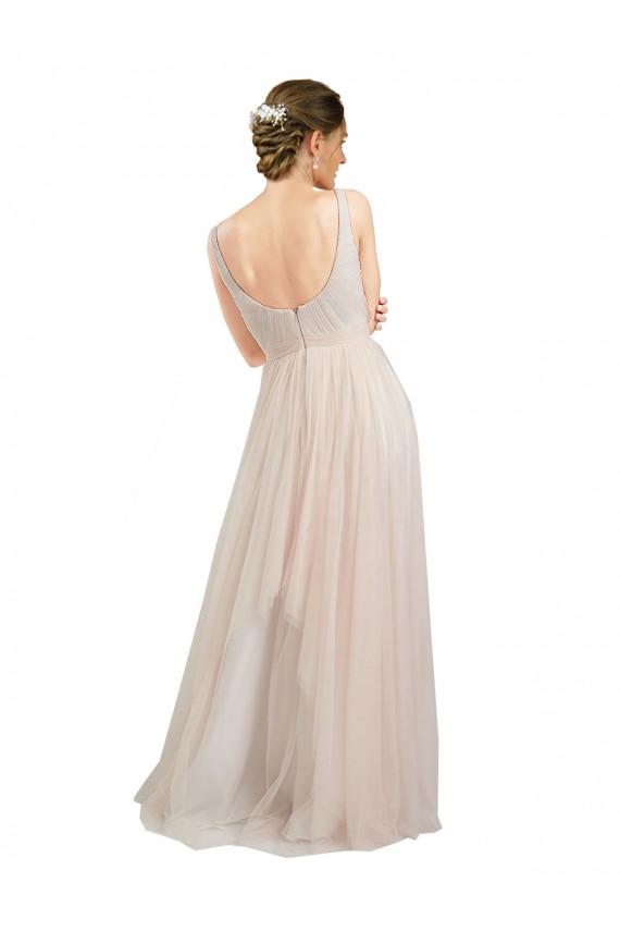 Shop Scooped Neckline Long Tulle Bridesmaid Dress with Open Back Ottawa