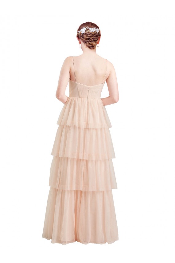 Shop V-Neck A-Line Layered Long Tulle Bridesmaid Dress Ottawa