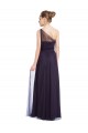 Shop Ruched Long Soft Tulle Bridesmaid Dress with Sheer Netting Shoulder Strap Ottawa