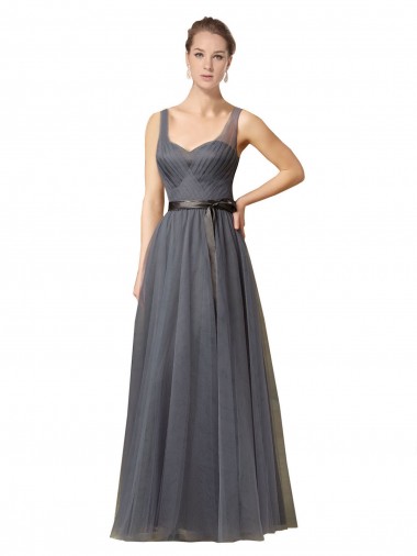 Shop Sweetheart Long Tulle Bridesmaid Dress with Sash Ottawa