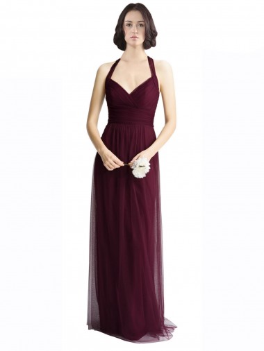 Shop Long Tulle Bridesmaid Dress with Criss-Cross Bodice and Self Straps Ottawa