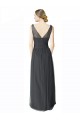 Shop Long Tulle Bridesmaid Dress with Illusion Shoulder Straps and V-Back Ottawa