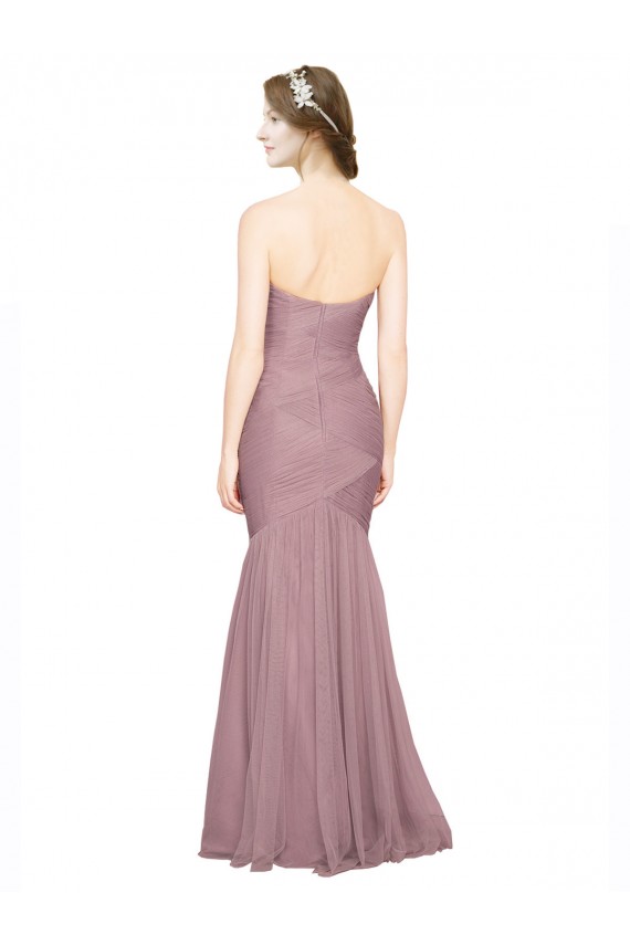 Shop Mermaid Strapless Tulle Bridesmaid Dress with All Over Pleats Ottawa