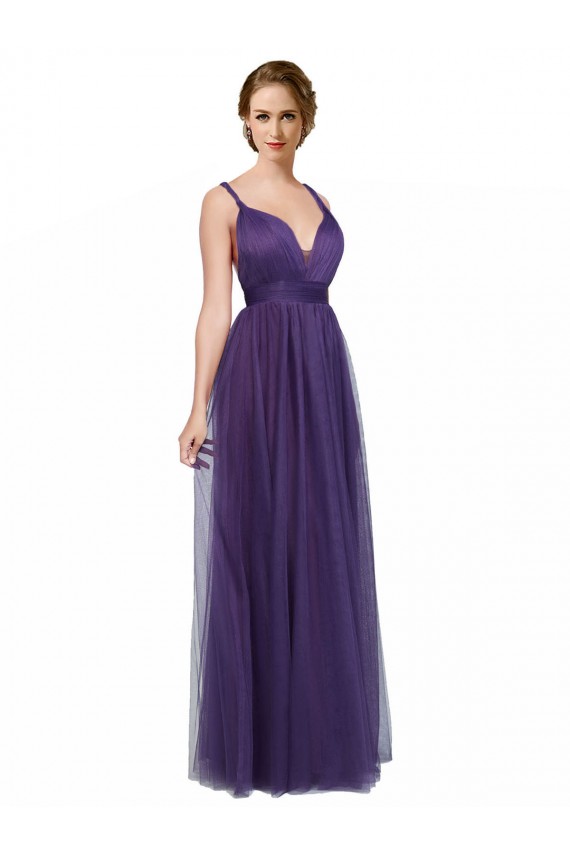 Shop Twisted Straps Sweeheart Long Tulle Bridesmaid Dress Open Back Ottawa