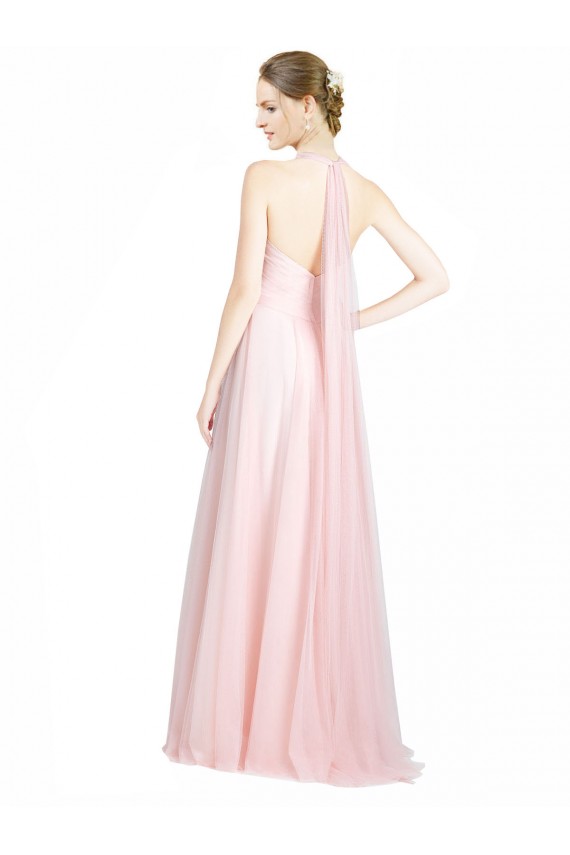 Shop Ruched Sweetheart Neckline A-Line Tulle Bridesmaid Dress with Tie Open Back Ottawa