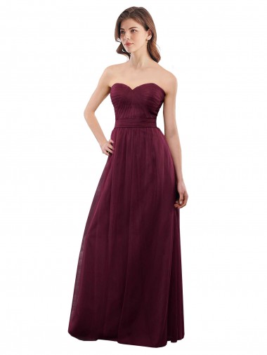 Shop Strapless Tulle A-line bridesmaid dress with pleated top Ottawa