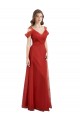 Shop Cold Shoulder Pleated Wrap Tulle Bridesmaid Dress with Low V-Back Ottawa
