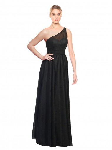 Shop Ruched One Shoulder Tulle A-Line Bridesmaid Dress Ottawa