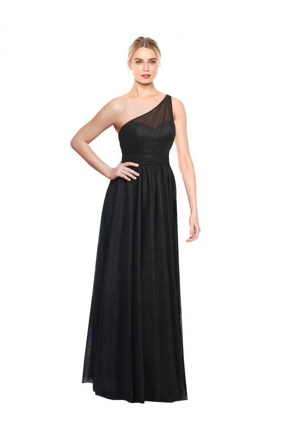 Shop Ruched One Shoulder Tulle A-Line Bridesmaid Dress Ottawa