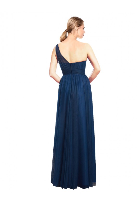 Shop Ruched One Shoulder Tulle A-Line Bridesmaid Dress Ottawa