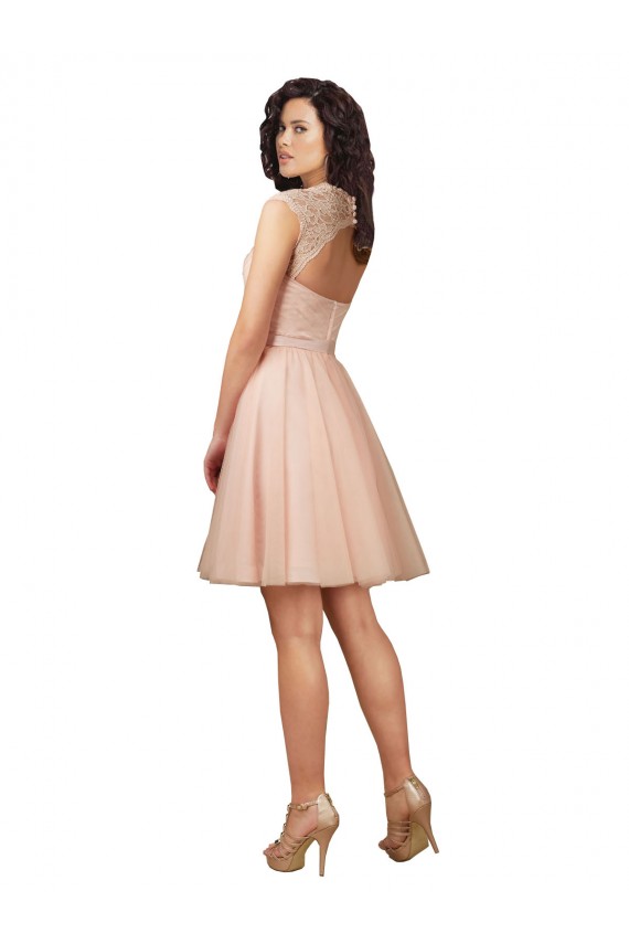 Shop Lace and Tulle Bridesmaid Dress with Cap Sleeves and Keyhole Back Ottawa