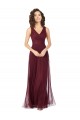 Shop Long A-Line V-Neck Tulle Bridesmaid Dress Ottawa