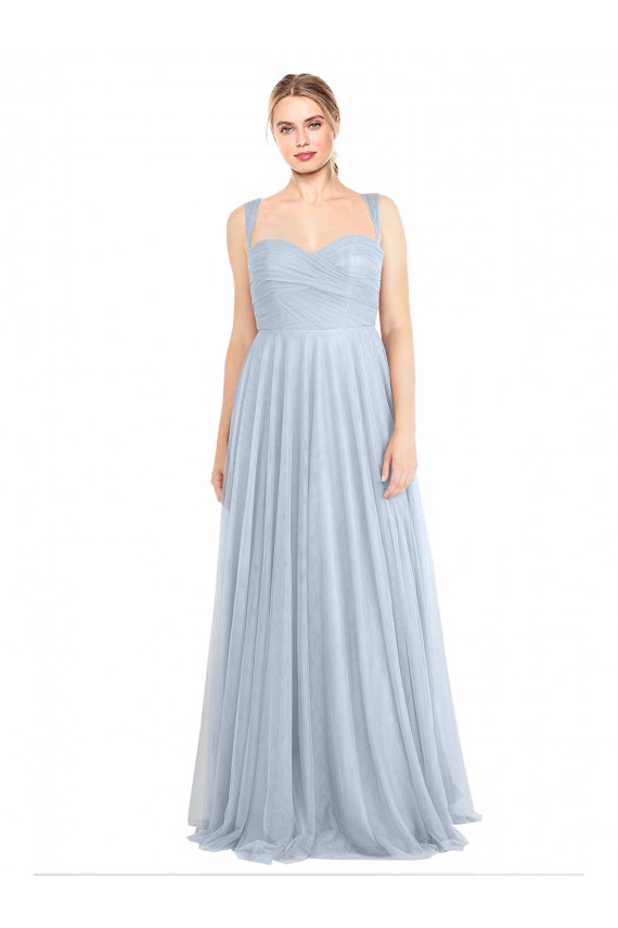 Shop Sweetheart Spaghetti Straps Long Tulle Bridesmaid Dress with Criss Cross Back Ottawa
