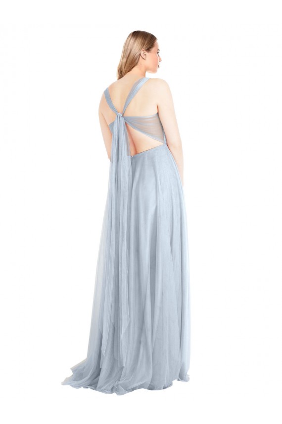 Shop Sweetheart Spaghetti Straps Long Tulle Bridesmaid Dress with Criss Cross Back Ottawa