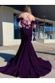 Shop Cold Shoulder Sleeveless Long Court Train Velvet Sequin Prom Dress Ottawa