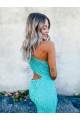 Shop Mermaid One Shoulder Sleeveless Long Sweep Train Velvet Sequin Prom Dress Ottawa