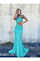 Shop Mermaid One Shoulder Sleeveless Long Sweep Train Velvet Sequin Prom Dress Ottawa