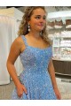Shop A-Line Scoop Sleeveless Long Court Train Velvet Sequin Prom Dress Ottawa