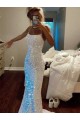Shop Long Spaghetti Straps Sleeveless Sweep Train Velvet Sequin Prom Dress Ottawa