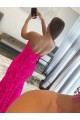 Shop Strapless Sleeveless Long Sweep Train Velvet Sequin Prom Dress with Side Slit Ottawa
